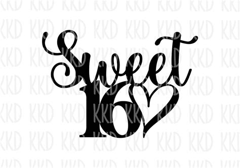 Sweet 16 Svg Birthday Svg 16th Birthday Svg 16th Birthday Etsy