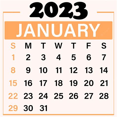 Premium Vector January 2023 Calendar Template Illustration