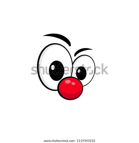 Cartoon Eye Red Clown Nosecartoon Style Stock Vector Royalty Free