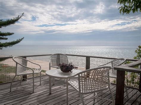 Stunning Lake Michigan Beach House With Private Steps From Deck To