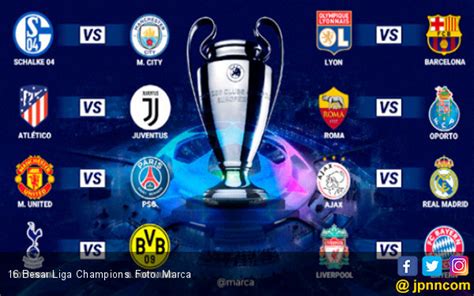 Jadwal Lengkap 16 Besar Liga Champions Olahraga