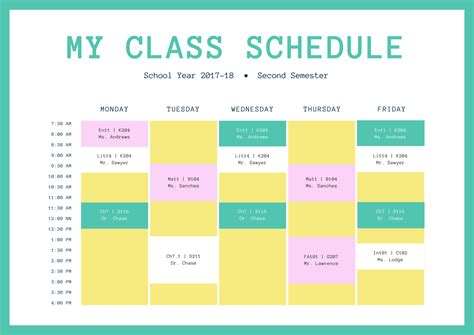 Class Schedule Maker Create Free Timetables Online Canva Template