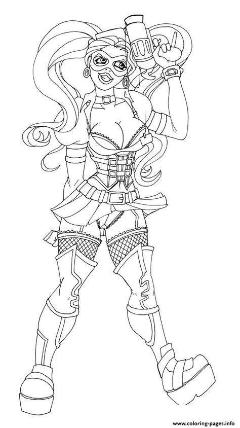 Sexy Adult Gun Harley Quinn Coloring Pages Printable