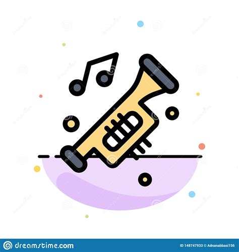 Colored background with different accessories. Accessories, Car, Horn, Noise, Trumpet Abstract Flat Color ...