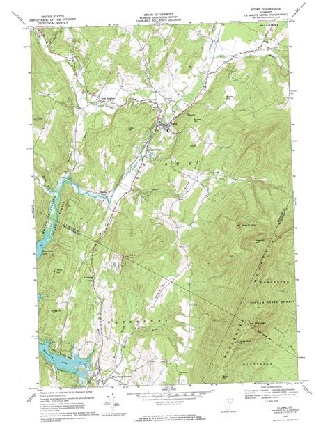 Stowe Topographic Map 124000 Scale Vermont