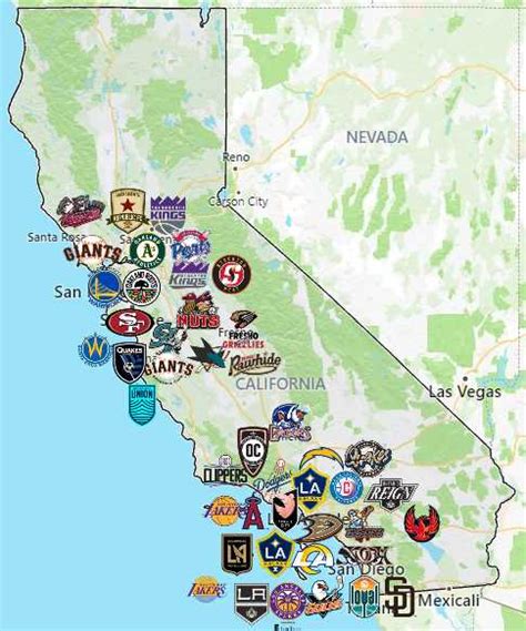 Sports Teams In California Sport League Maps