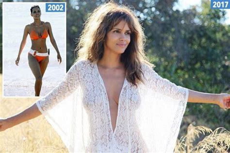 Halle Berry Looks Nifty At 50 She Beams In A See Through White Lace