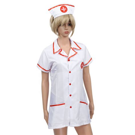Women Nurse Cosplay Uniform Lingerie Costume Set Fancy Dress See