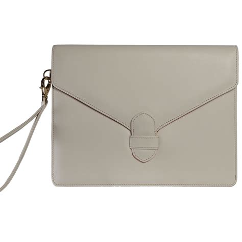 Buffed Leather Envelope Clutch Ivory | Calf leather, Leather, Black leather clutch