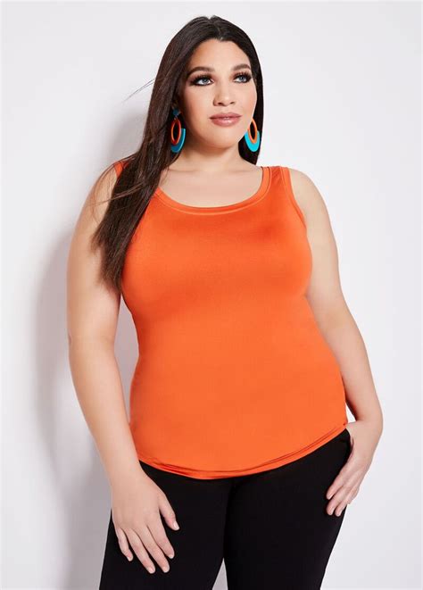 Plus Size Knit Scoop Neck Cami Knit Sleeveless Top Plus Size Scoop Neck