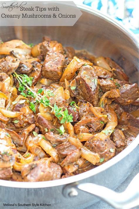 I can make this sauce myself, at the comfort of my own home. Smothered Steak Tips With Creamy Mushrooms And Onions - In ...