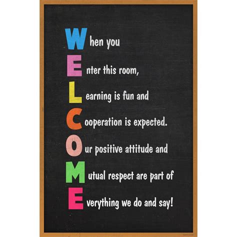 Welcome Classroom Sign Educational Cool Wall Decor Art Print Poster