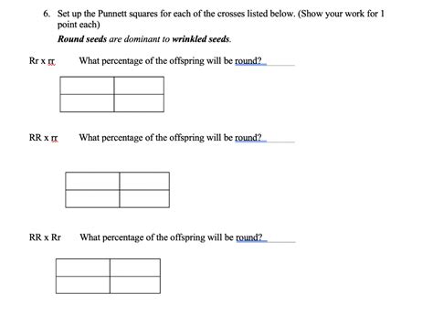 What are the steps to do a punnett square? Solved: 6. Set Up The Punnett Squares For Each Of The Cros ...