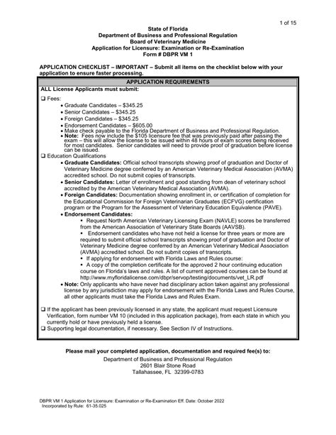 Form Dbpr Vm1 Fill Out Sign Online And Download Printable Pdf