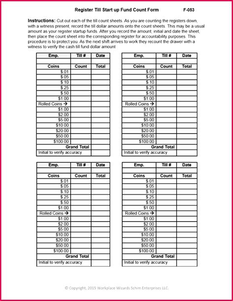End Of Day Cash Register Report Template Excel Printable Templates