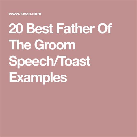 20 Best Father Of The Groom Speechtoast Examples Grooms Speech