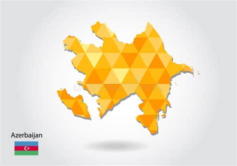 Polygonal Style Vector Map Of Azerbaijan Stock Vector Illustration