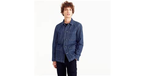 Wallace & barnes is our exclusive collection of modern, rugged essentials inspired by traditional workwear, old military uniforms and classic outdoor gear. Lyst - J.Crew Wallace & Barnes Chore Jacket In Denim in ...
