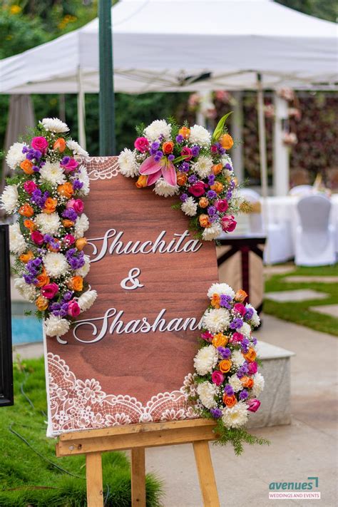 Indian couple wedding welcome letter. Floral wedding welcome board ideas for your engagement ...