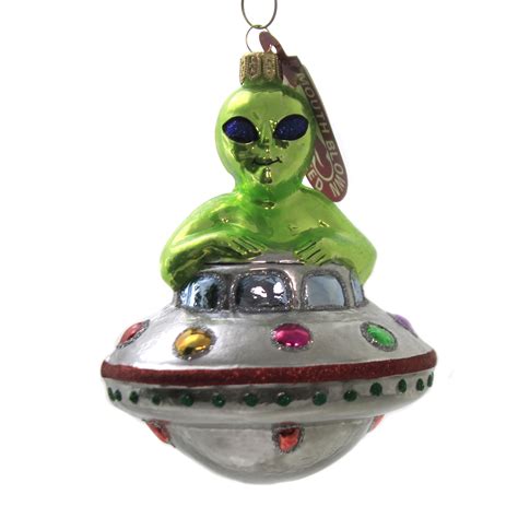 Holiday Ornaments Alien Riding Ufo Outer Space Ship 2117
