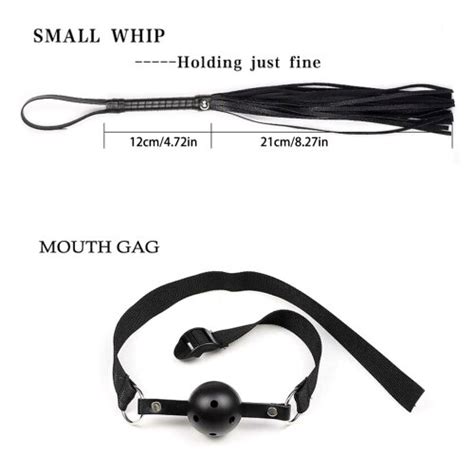 Erotic Bondage Set Vibrator Anal Plug Handcuffs Collar Blindfold Whip