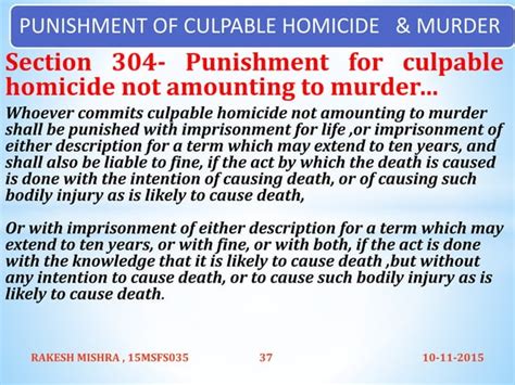 Culpable Homicide And Murder
