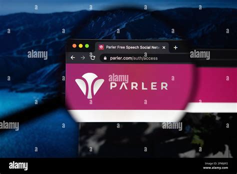 Parler Social Media Logo The Official Website Seen On A Computer