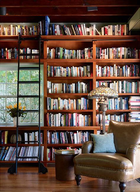 Small Home Library With Ladder