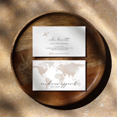 Carmen World Map Business Card Template Watercolor Map Etsy