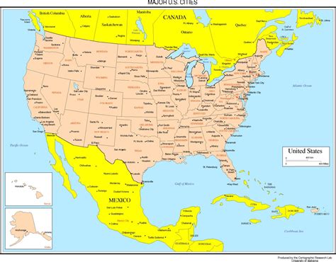 Map Of America States And Cities