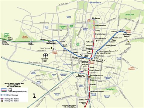 Metro Map Of Tehran Iran Johomaps