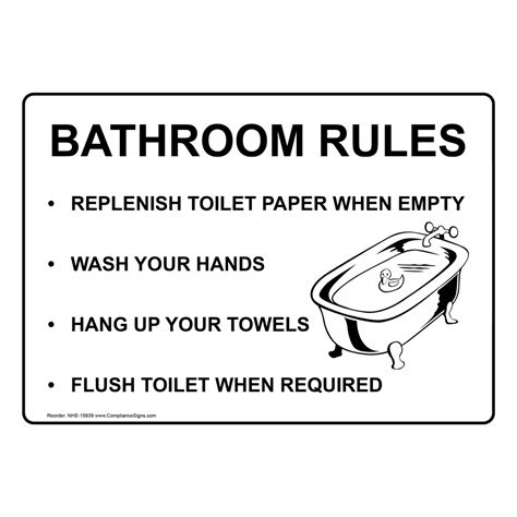 Restrooms Restroom Etiquette Sign Bathroom Rules