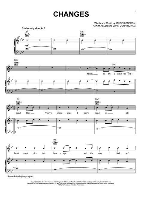 Changes Piano Sheet Music Onlinepianist