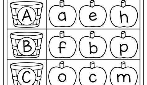 12 Fall Apple Alphabet Worksheets. Preschool-kindergarten Alphabet