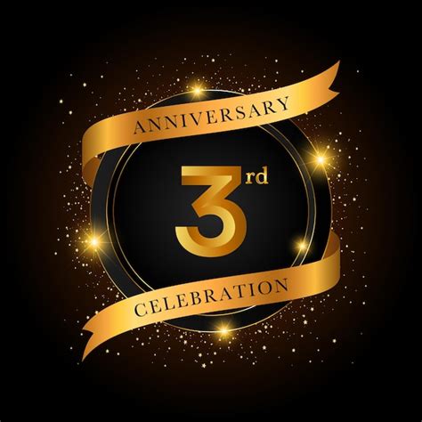 Premium Vector 3rd Anniversary Celebration Golden Anniversary
