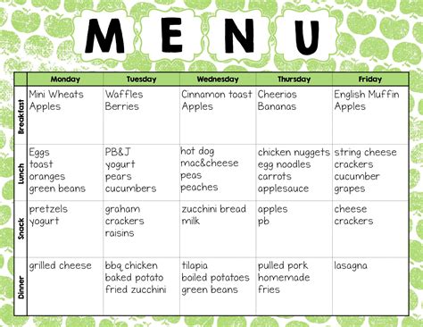 Make Easy Meal Plans With This Free Weekly Template The Super Teacher Easy Meal Plans
