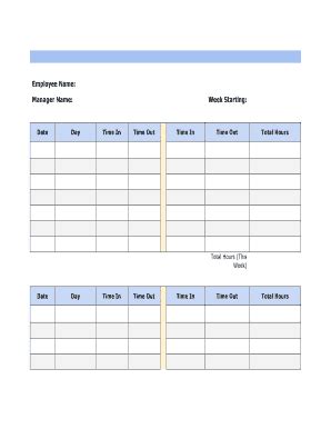 Bi Weekly Timesheet Fill And Sign Printable Template Online
