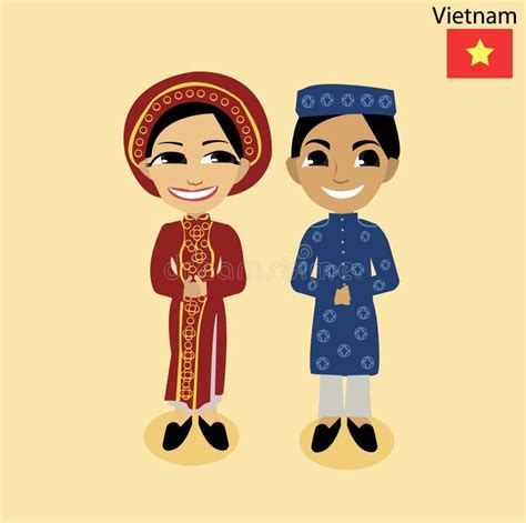 Cartoon Asean Viet Nam Stock Vector Illustration Of Dress 45168761