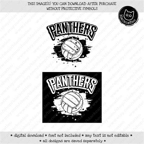 Panthers Volleyball Svg Grunge Panthers T Shirt Design Png Etsy