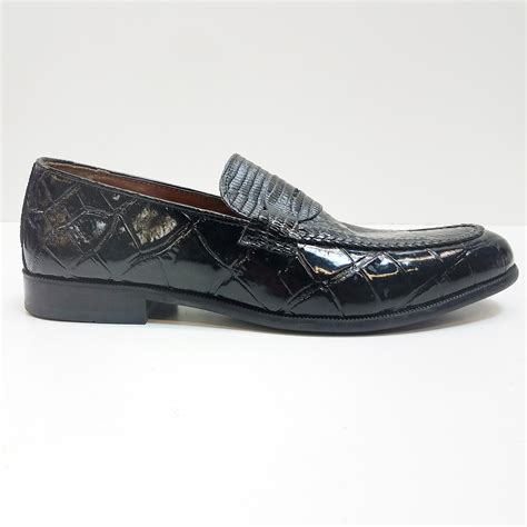 Buy The Stacy Adams Black Snakeskin Leather Loafers Men S Size W GoodwillFinds