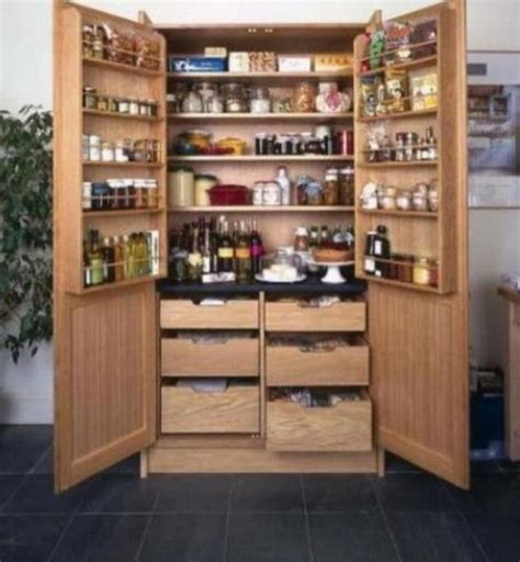Storage cabinets allow you to store food, linens, tools, bathroom products, and more, making them perfect for homes that don't have enough. Image result for shallow pantry cabinet | Freestanding ...