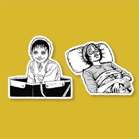 Junji Ito Fan Art Stickerjapanese Horror Manga Itojunjisticker