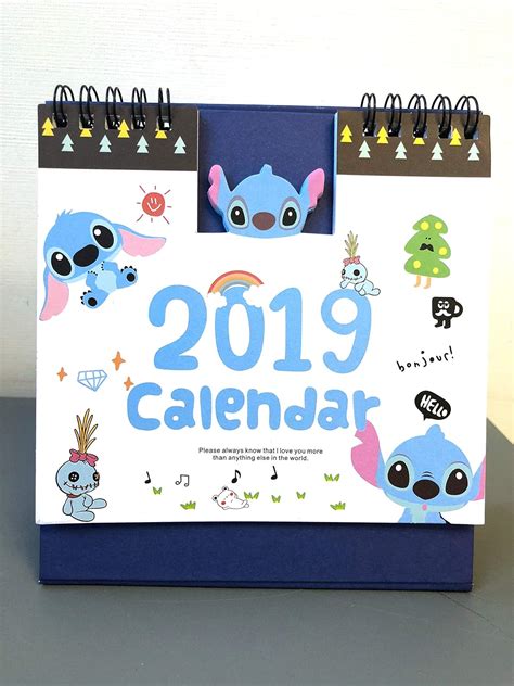 Disney Stitch Desk Calendar 2019 Amazon Co Uk Office Products