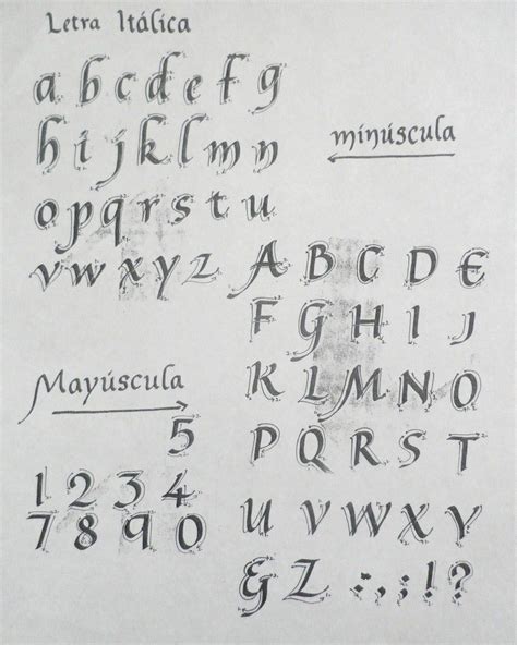 Abecedario Caligrafía Itálica Lettering Alphabet Hand Lettering