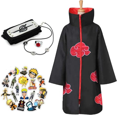 Naruto Long Robe Halloween Cosplay Costume Akatsuki Cloak Uniform Xxl