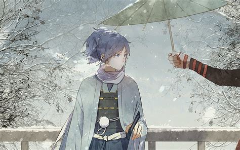 1080p Free Download Touken Ranbu Female Anime Characters Art Rain