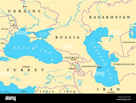 World Map Caspian Sea