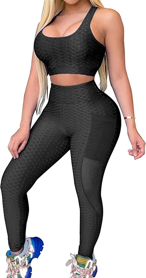 women 2 piece workout set sports bra and leggings plus size yoga outfits high waisted textured