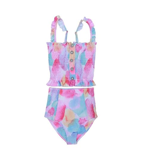 Tween Betsy Smocked Tankini 56 One Piece Swimsuit Slimming