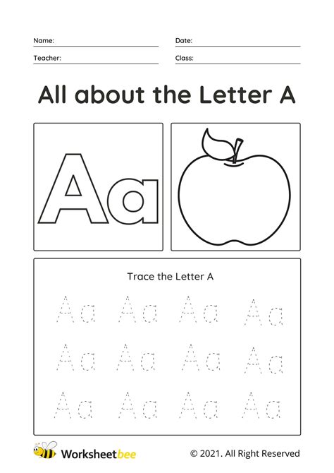 Letter A Tracing Worksheets